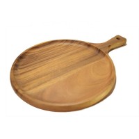 Wholesale Acacia Wood Round Tray Eco-friendly Small Pizzas and Appetizers Plate Solid Wood Cutting Board