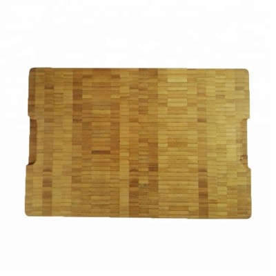 Thick Bamboo Cutting Board/Kitchen Butcher Block with Drip Groove & Hand Grips