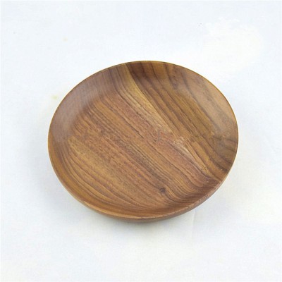 6 Inch Round Natural Walnut Wooden Cake Serving Plate